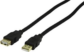 Cavo nero usb 2.0 da femmina a maschio 3mt.