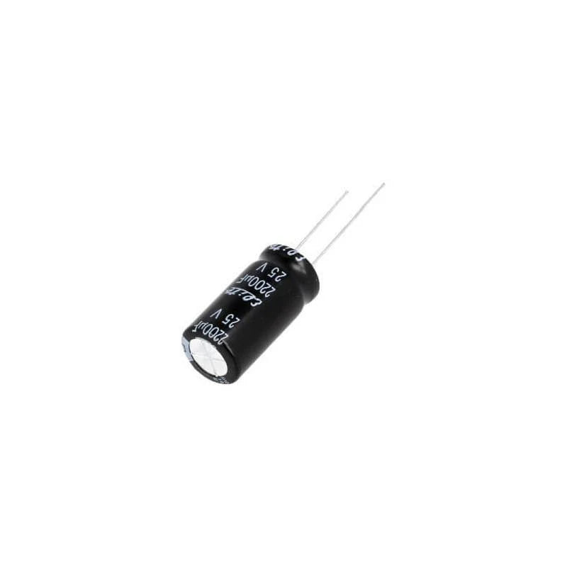 condensatore Elettrolitico 2200uf 25v PASSO 5,08 MM  13X25 NASTRATO ( 10 PZ )