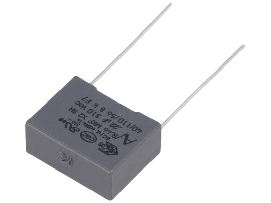 condensatore 220NF MKP PASSO 275 V. PASSO 22,5 MM ( CONF. 5 PZ. )