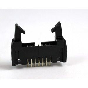 CONNETTORE PCB MASCHIO 14 vie  CON ALETTE DRITTO  passo 2.54mm X CAVO FLAT A STAMPATO