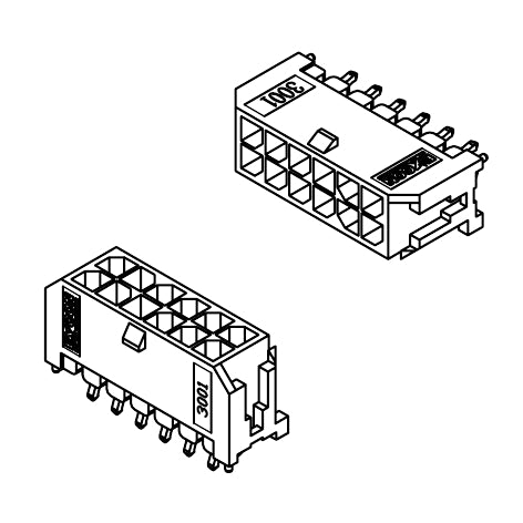 CONNETTORE MASCHIO 5 POLI X 2 FILE PTH DRITTO  PASSO 3 MM