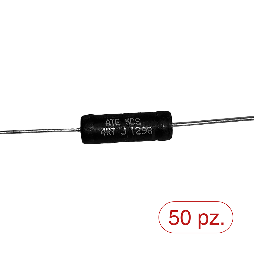 Resistore ATE Electronics 5CS 4R7 J 5% (Cod. 5CS0165) conf. 50 pz