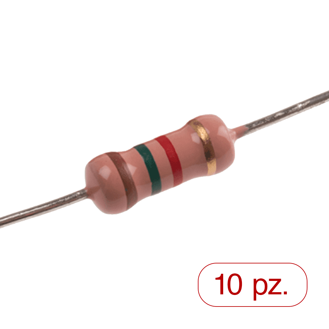 resistenza  1.5kΩ, 2W ±5% CONF. ( 10 pezzi )