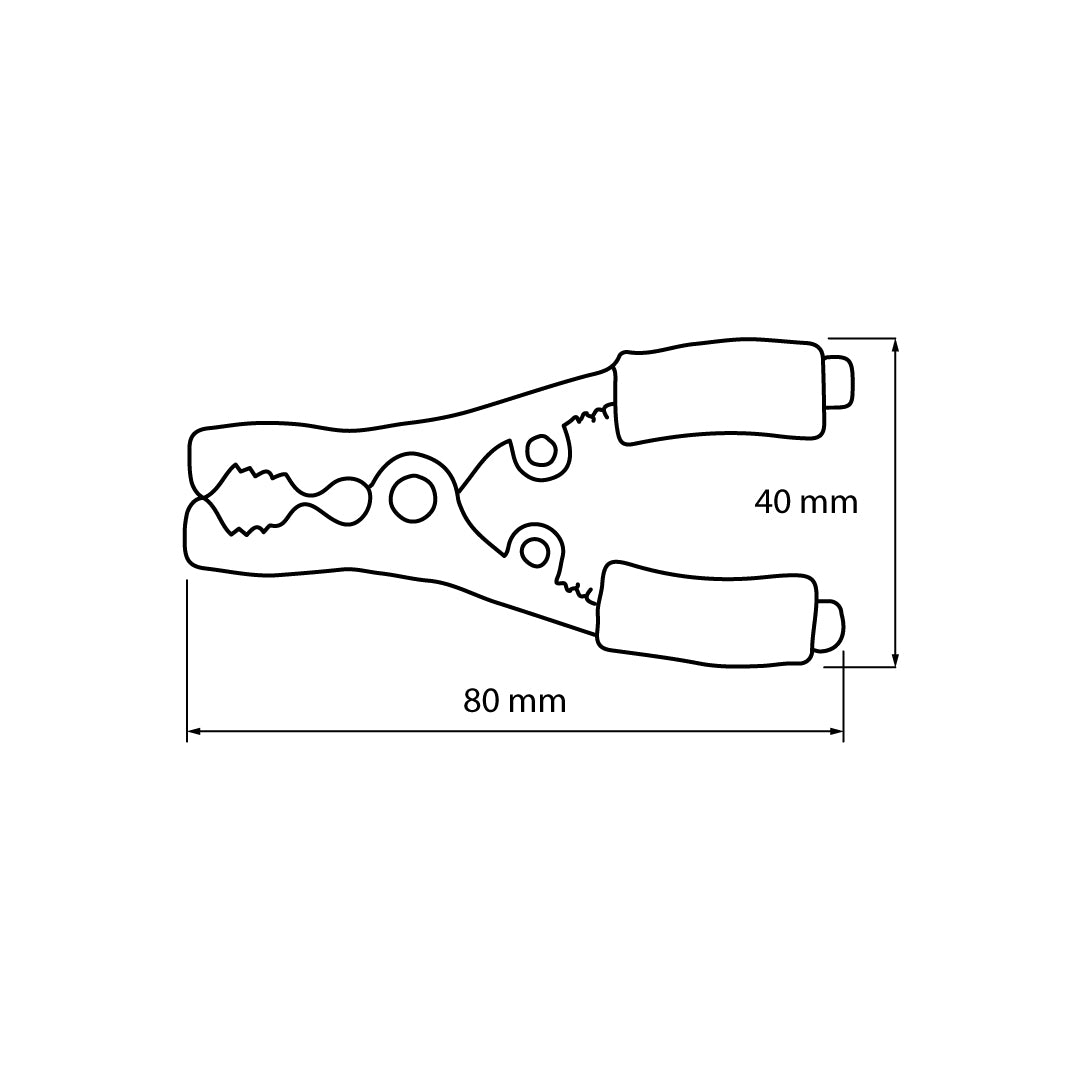 Pinza batteria 40A nera o rossa 80x40 mm