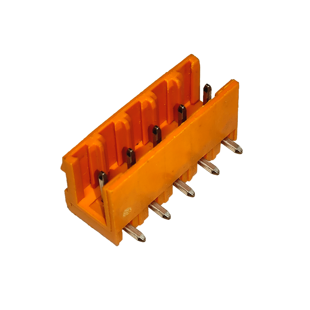 connettore 5 poli PCB, 90 gradi, passo 5,08 maschio