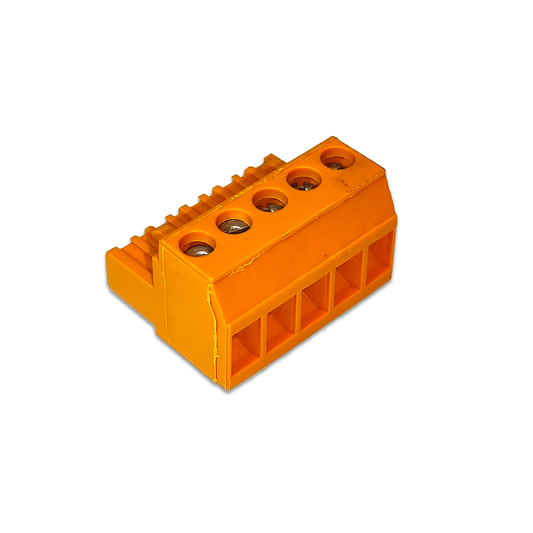 Morsettiera 5 poli/5 pin PCB, a vite, passo 5,08, femmina